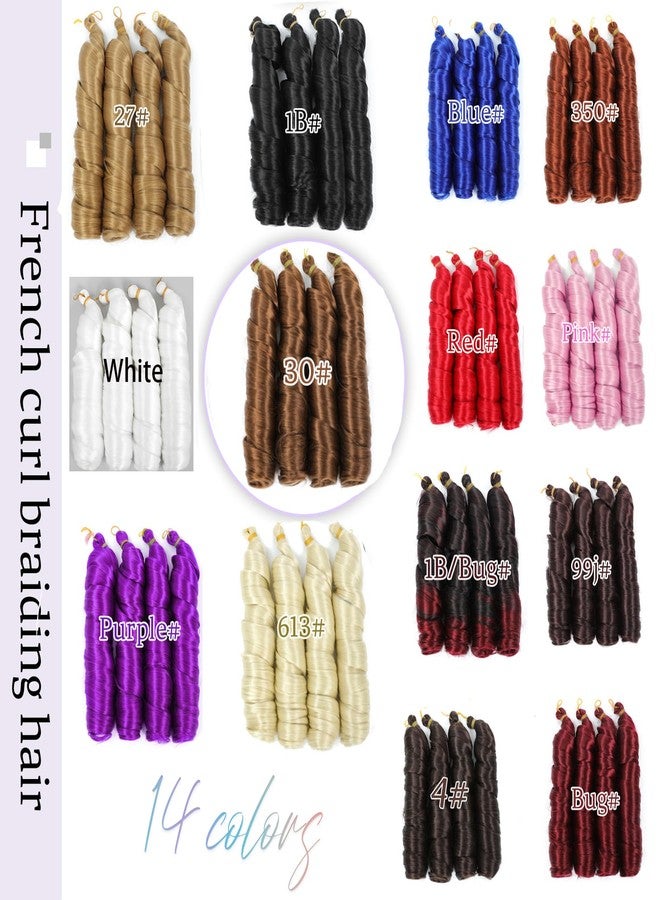 Yuriait French Curl Braiding Hair Dark Brown 24 Inch Loose Wave Spiral Crochet Hair for Women Pre Stretched with Curly Ends for Box braids Boho Twist Bouncy Curls Extensions (24in, 4packs, 30#) - Image 3